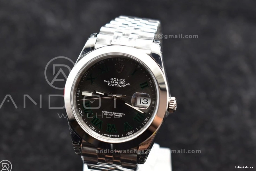 Edition Steel DateJust 126334 Green Roman Dial 41 642 FashionForward Jubilee Bracelet 904L SS VS 1:1 on VSF Gray Best 0513